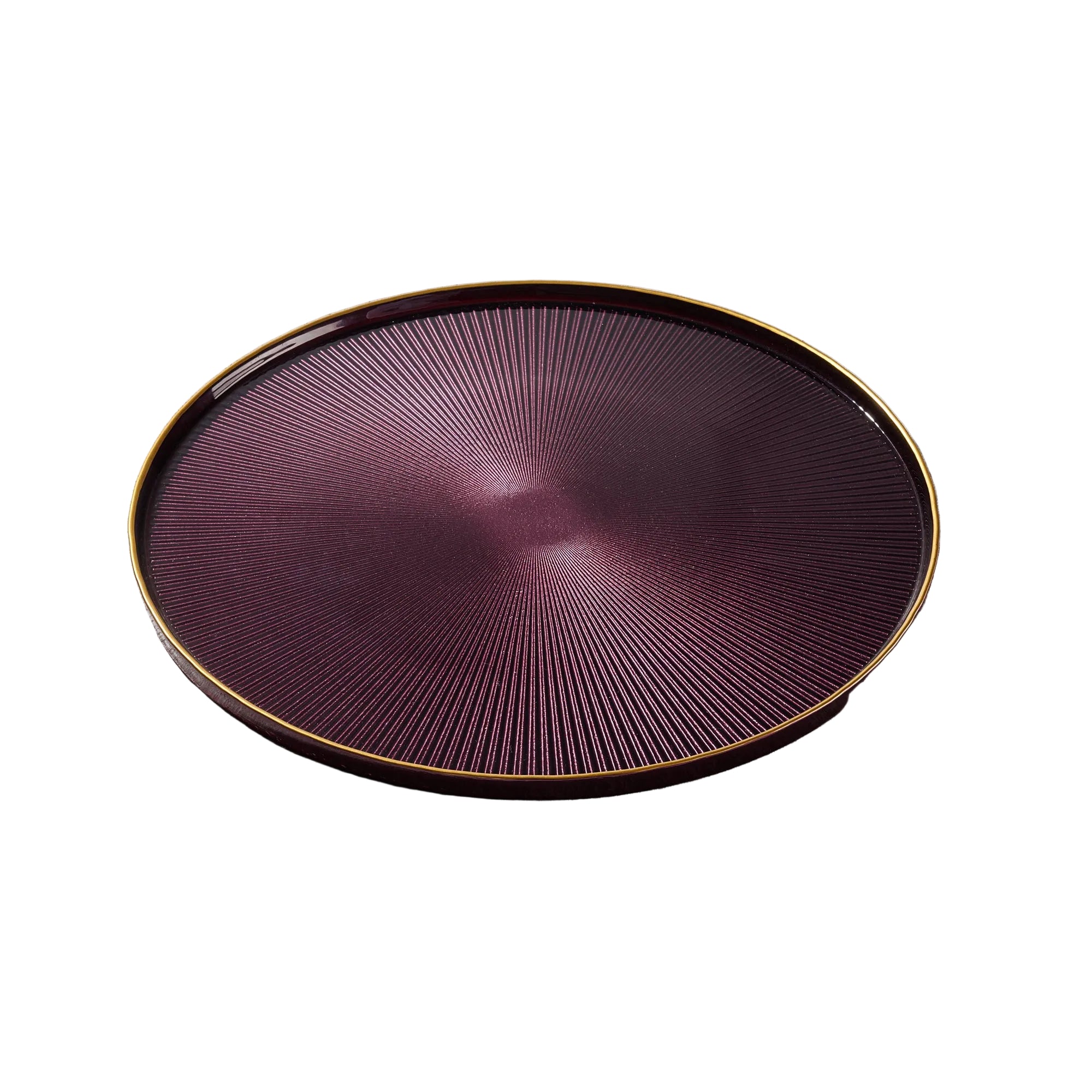 Vikko Domo colored glass charger with gold rim