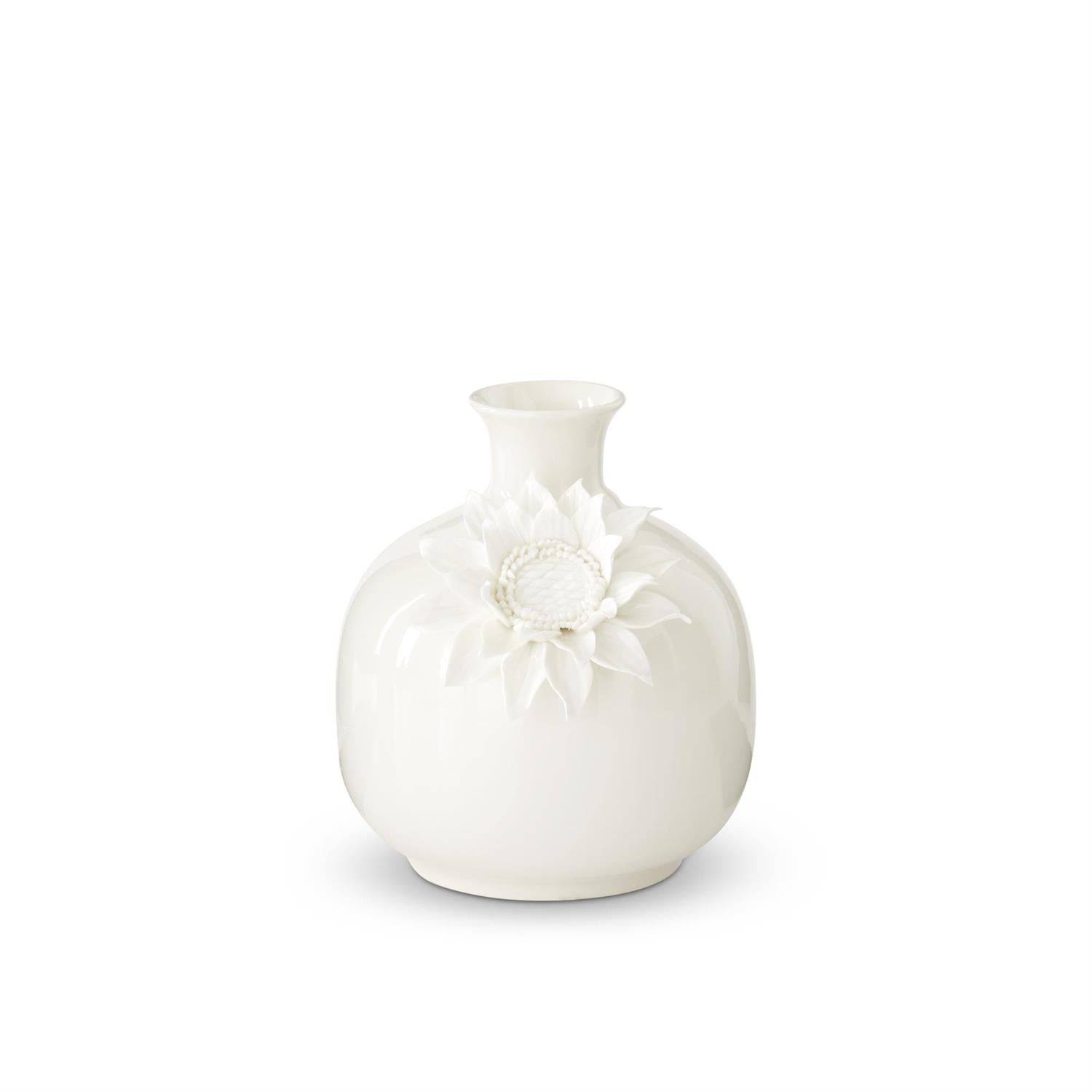 White Ceramic Handcrafted Sunflower Vase