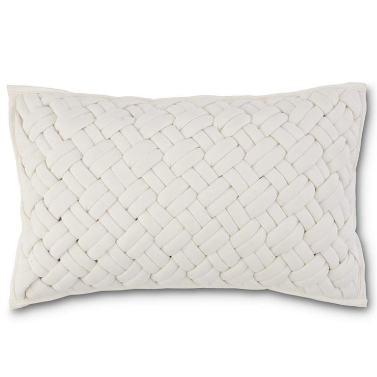 Rectangular Cream Chunky Woven Pillow