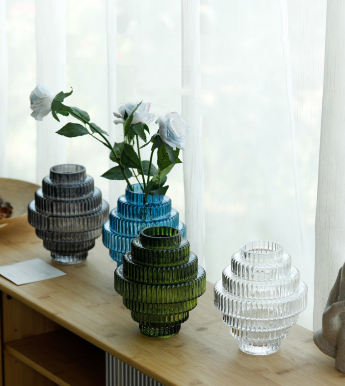 Tower Shaped Thick Glass Vase