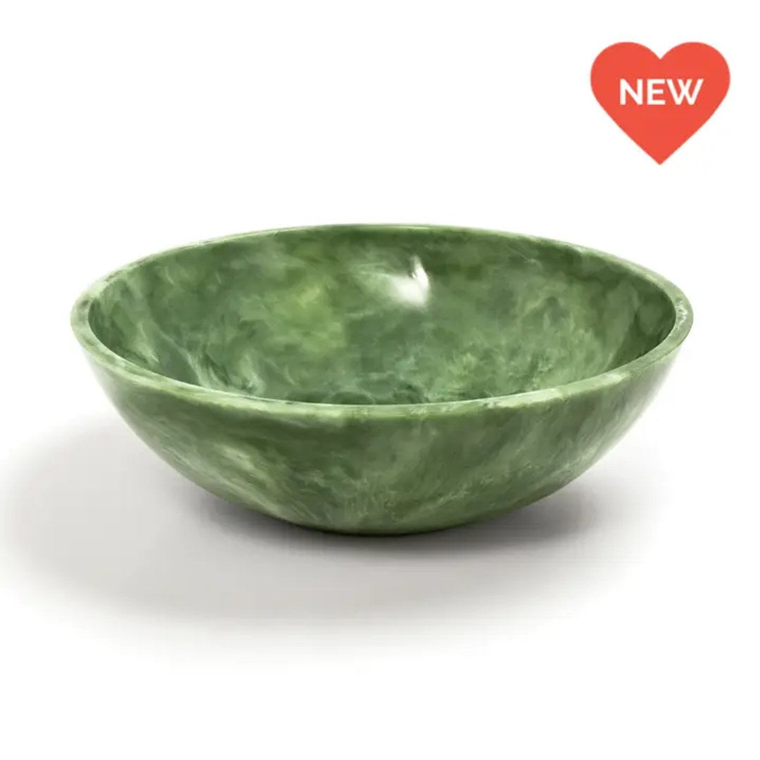 EveryWare Resin Bowl Green Swirl