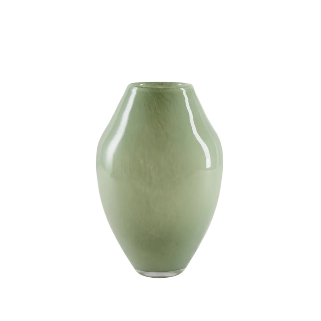 Lucerne Jade Green Hand Blown Glass Vase