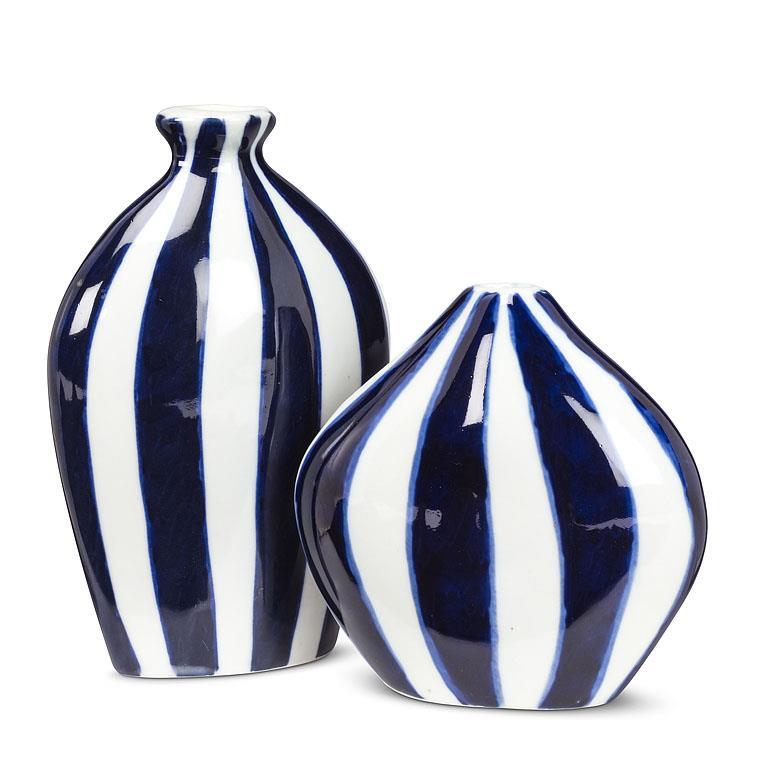 Tall Striped Bud Vase