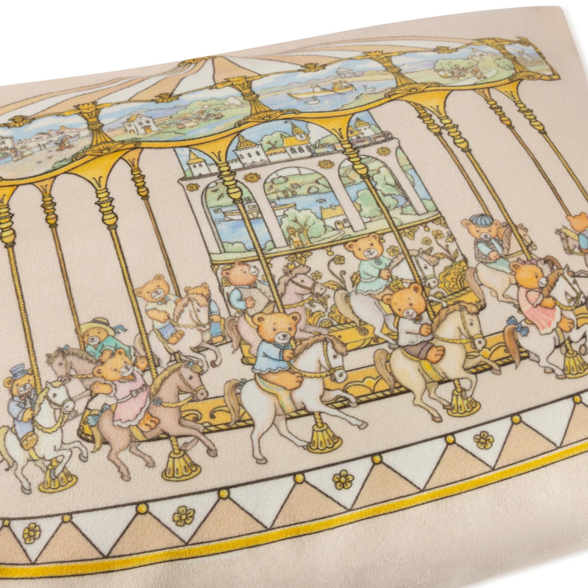 Lil Teddy's Merry Go Cushion- Vanilla Bean