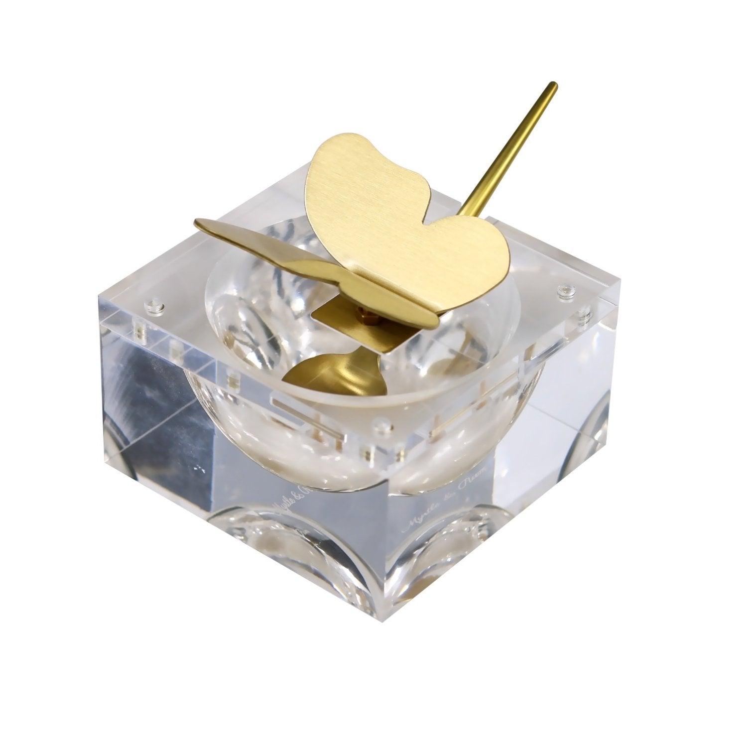 Luxe Honey Dish with Butterfly Knob