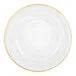White Alabaster Glass Charger Plate with Gold Rim set of 4