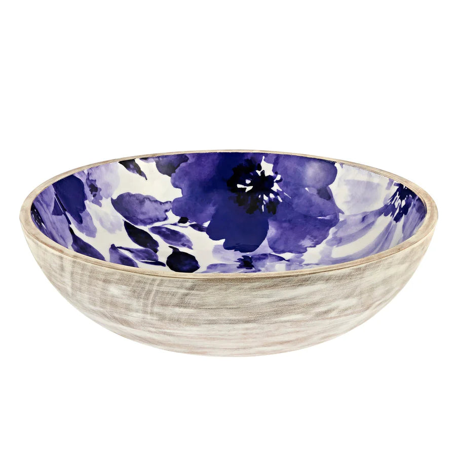 Claro Blue & White Wash Salad Bowl