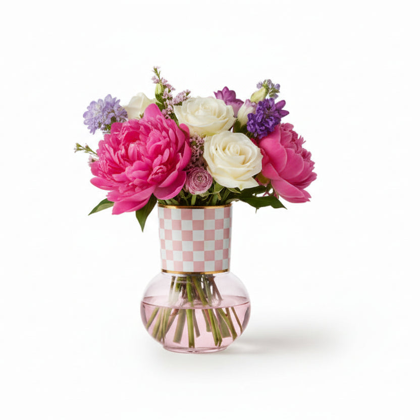 MacKenzie-Childs Check Glass Vase