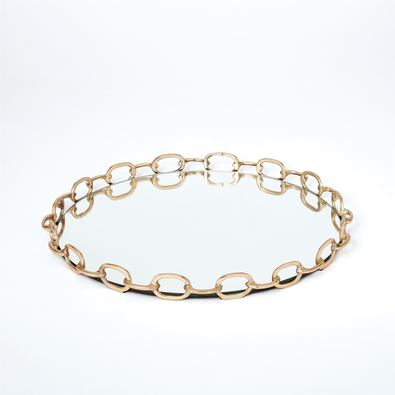 Global Views Brass Linked Mirror Tray