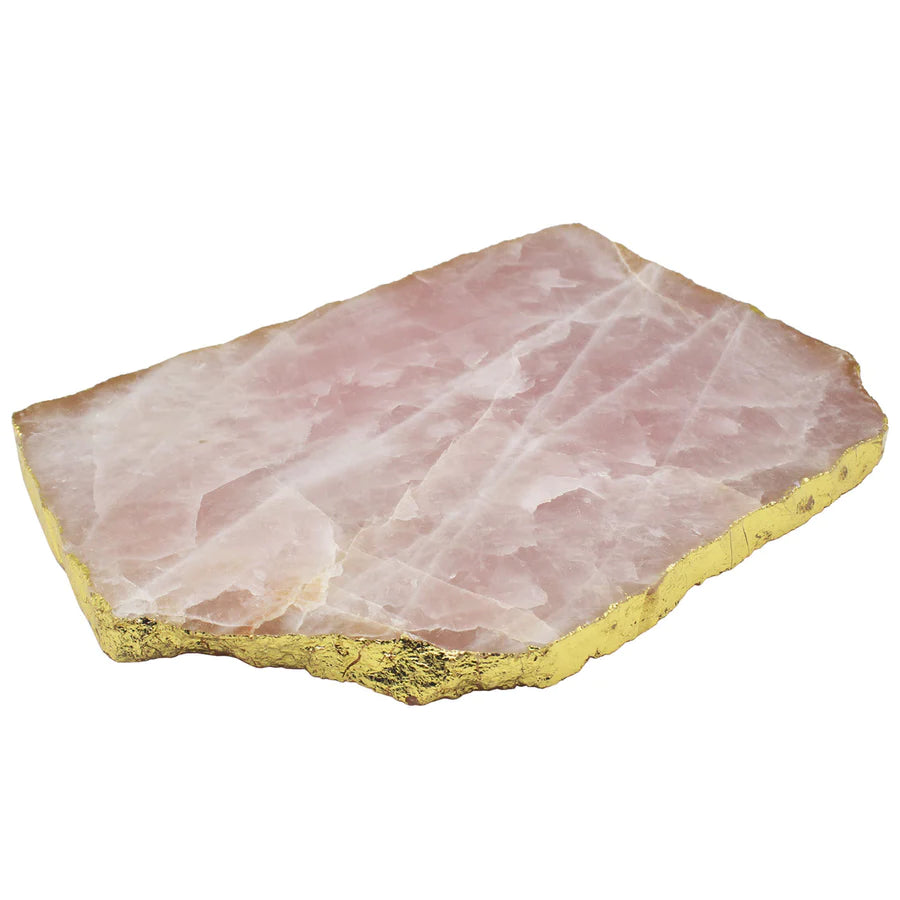 Rose Quartz Gold Edge Serving Board
