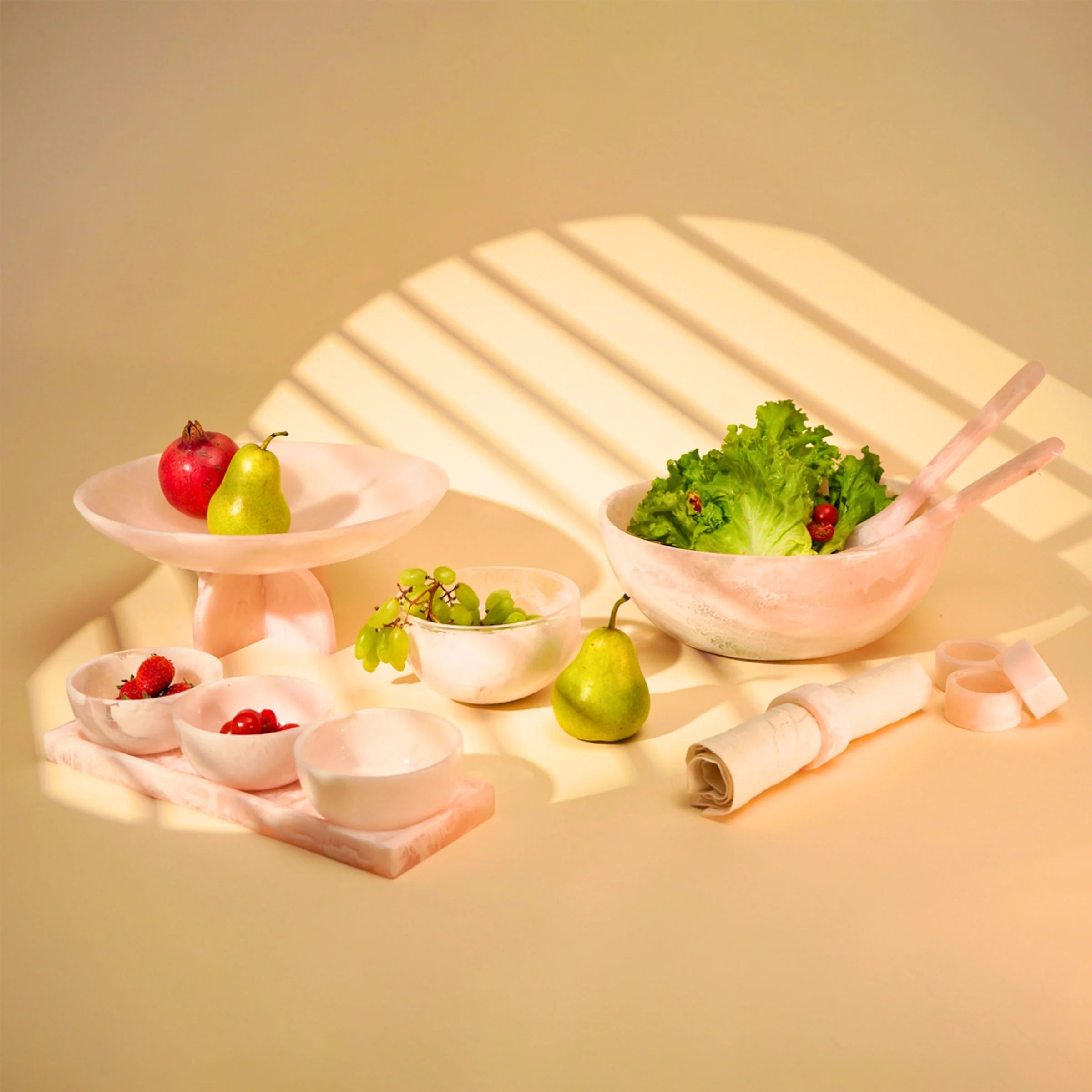 Lucente Pink Resin Salad Server Set