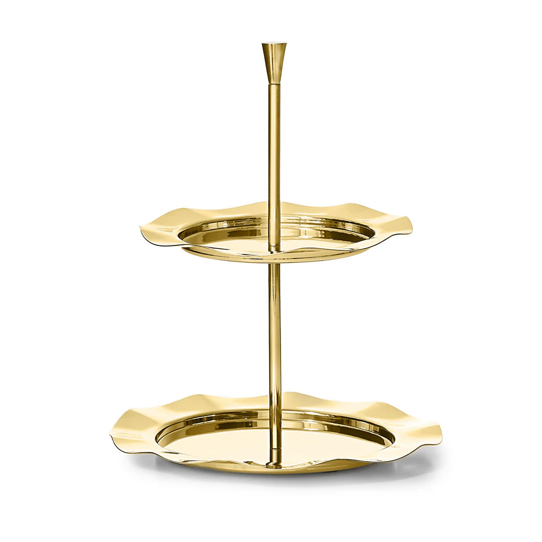 Lilliput Mirrored Gold 2 Tiered Serving Stand