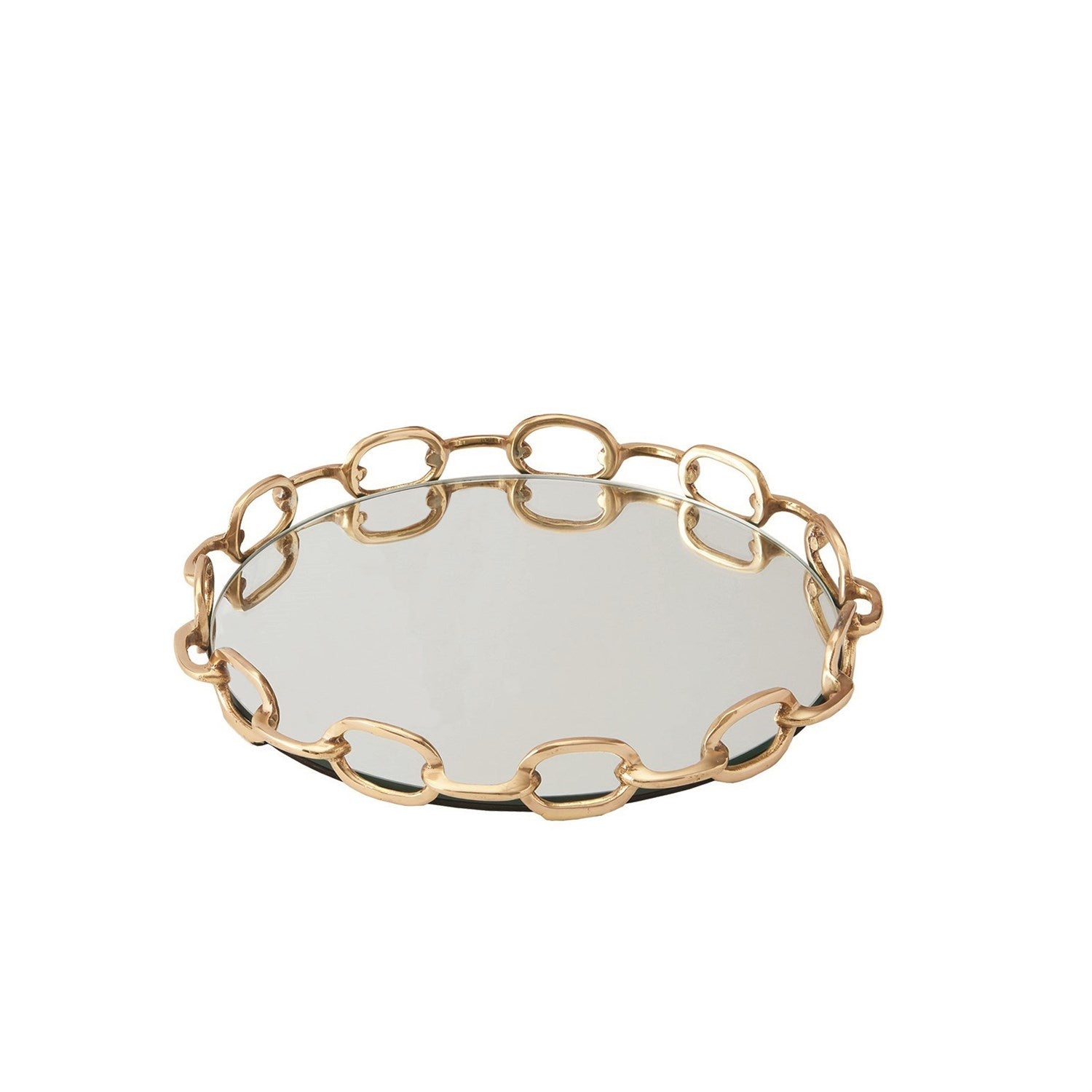Global Views Brass Linked Mirror Tray