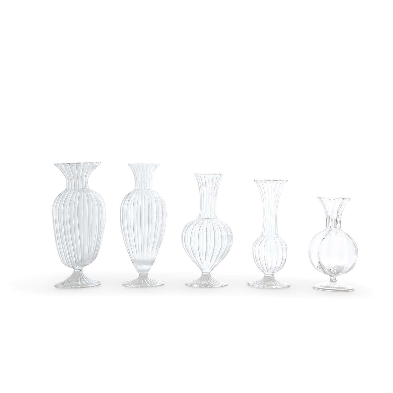 Verre Hand-Blown Glass Fluted Vase