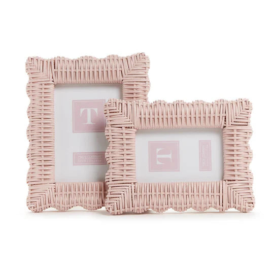 Pink Wicker Photo Frame