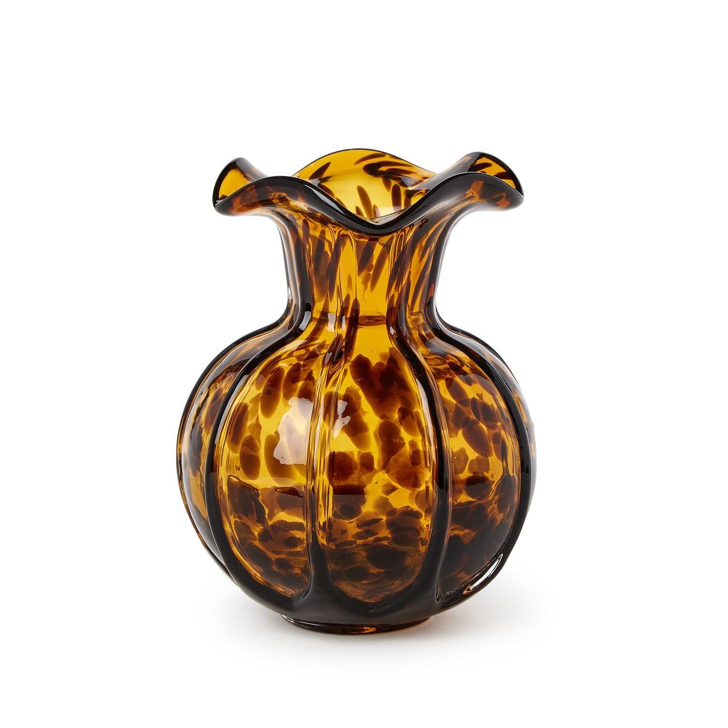 Ruffled Tortoise Print Vase