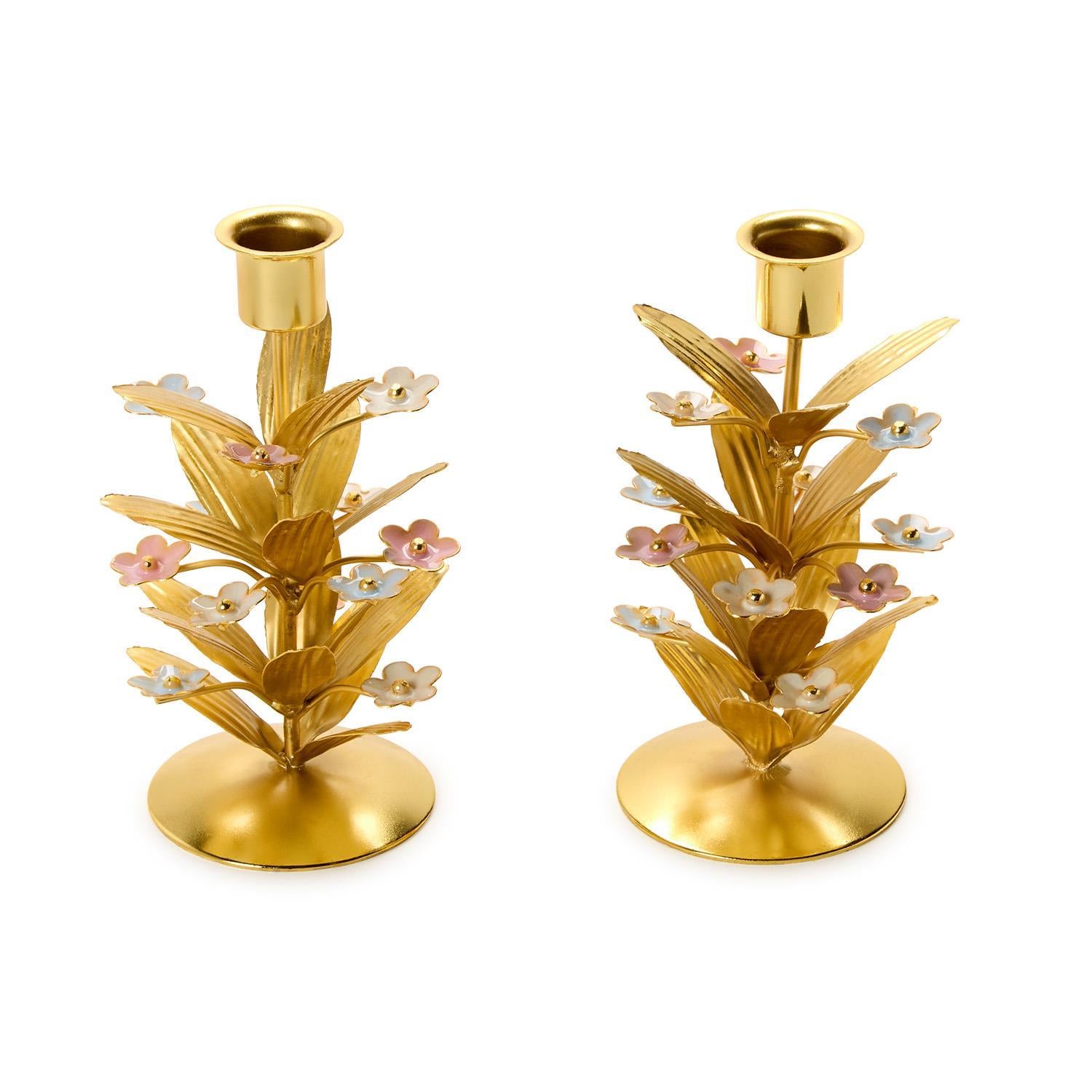 Tri-Flower Embellished Candleholders