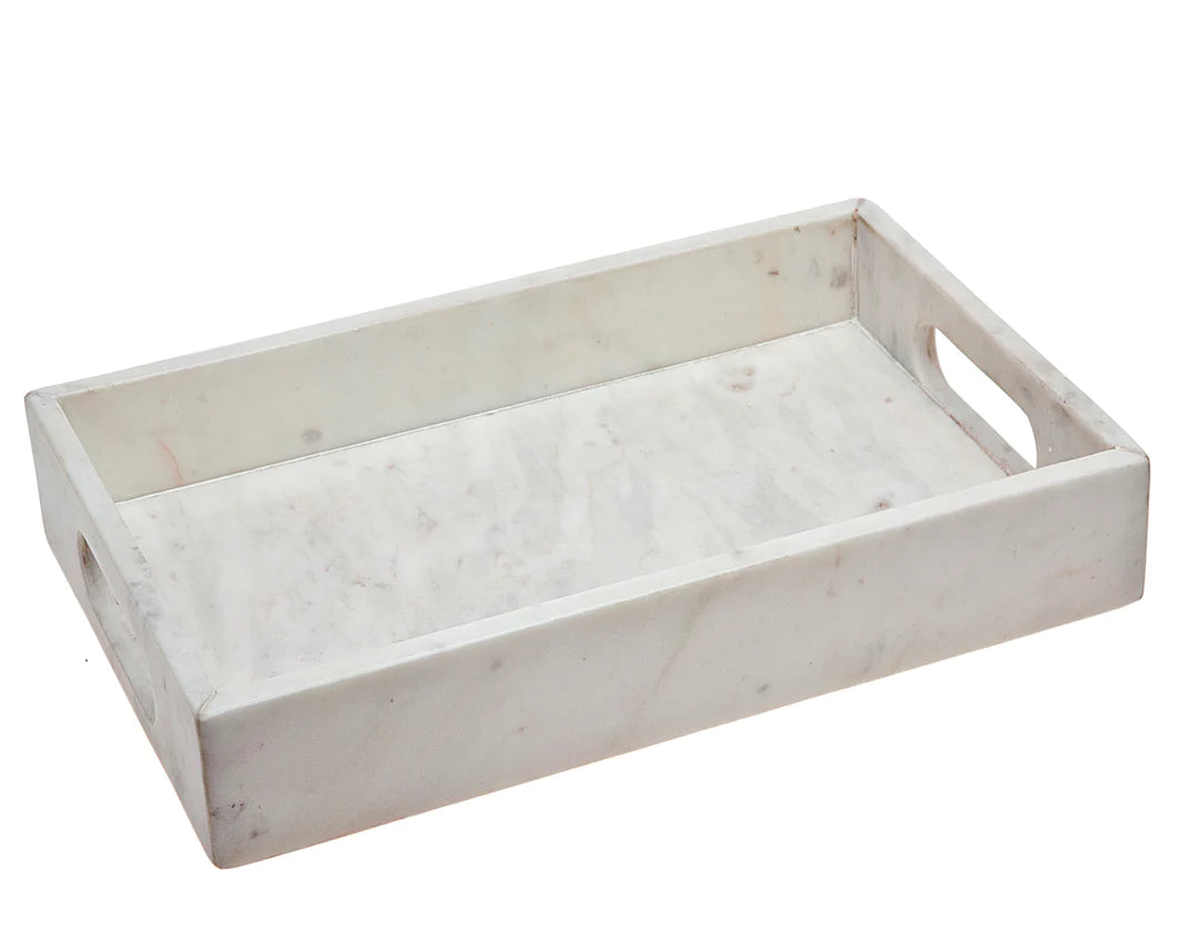 La Cucina White Marble Tray- Large