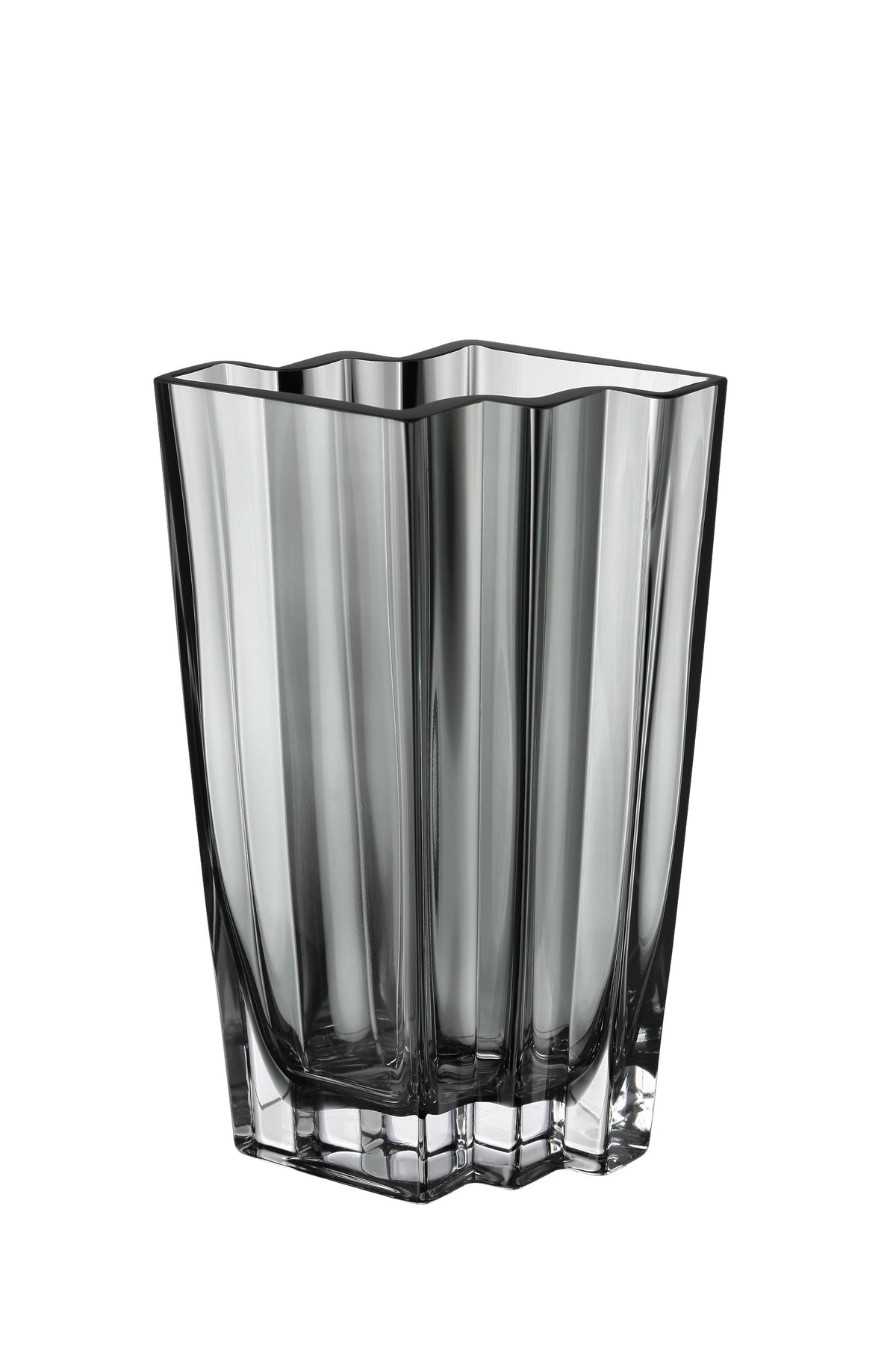 Chevron Vase, Transparent Gray, Available in 4 Sizes