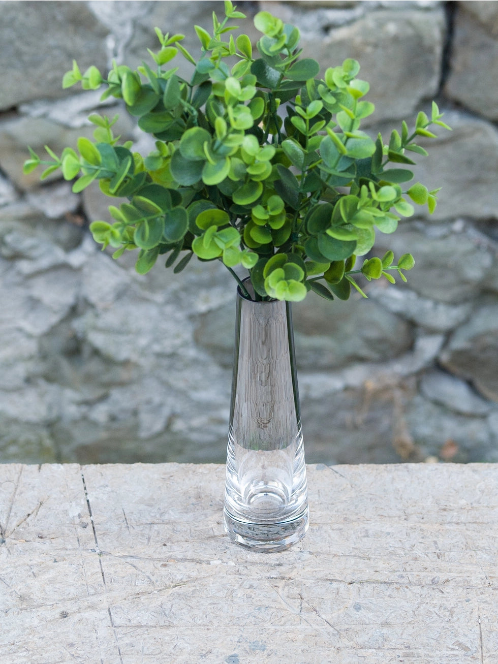 Glass Bud Vase with Metallic Ombre Design