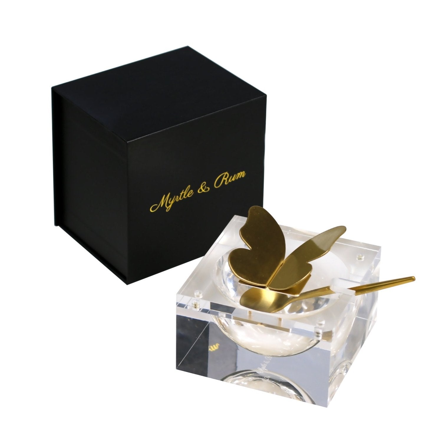 Luxe Honey Dish with Butterfly Knob