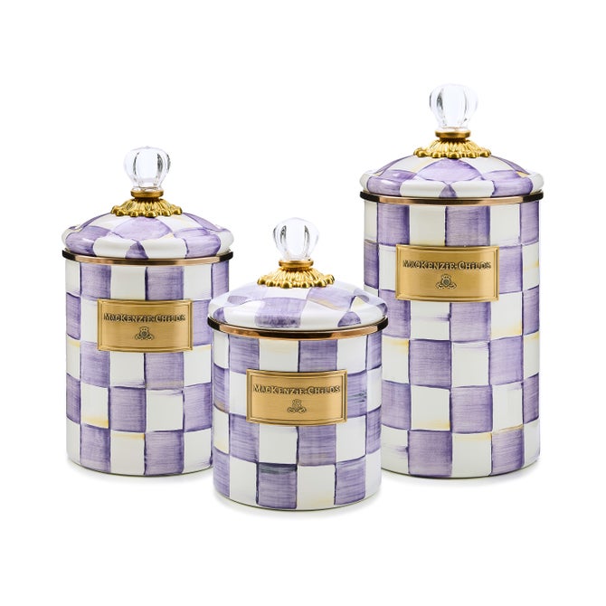 MacKenzie-Childs Violet Check Canister
