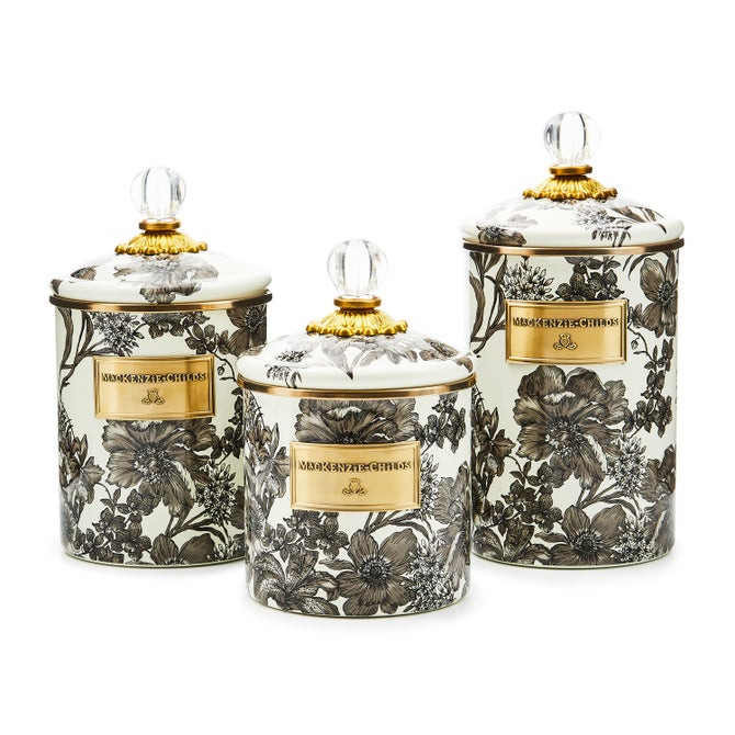 MacKenzie-Childs Sterling English Garden canister