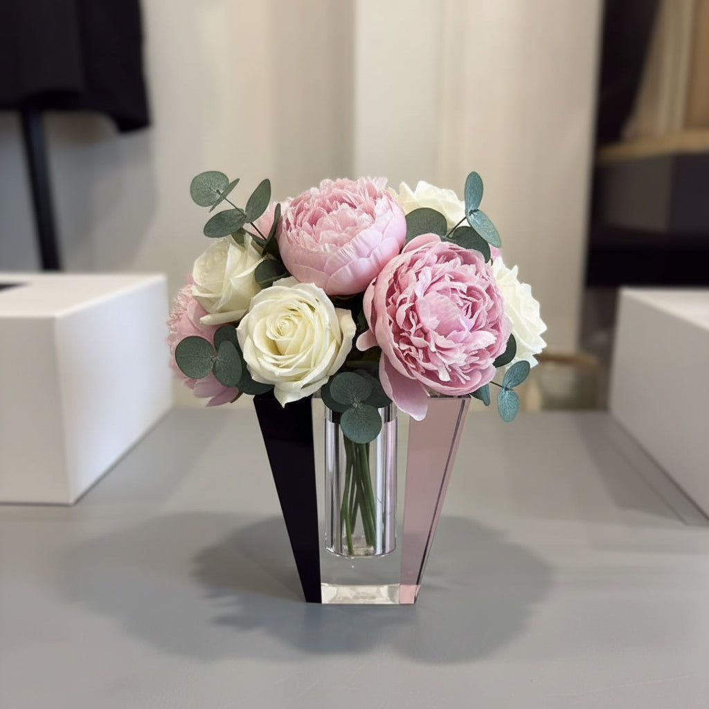 Solar Prism Color Crystal Reed Diffuser/Vase - Onyx & Rose