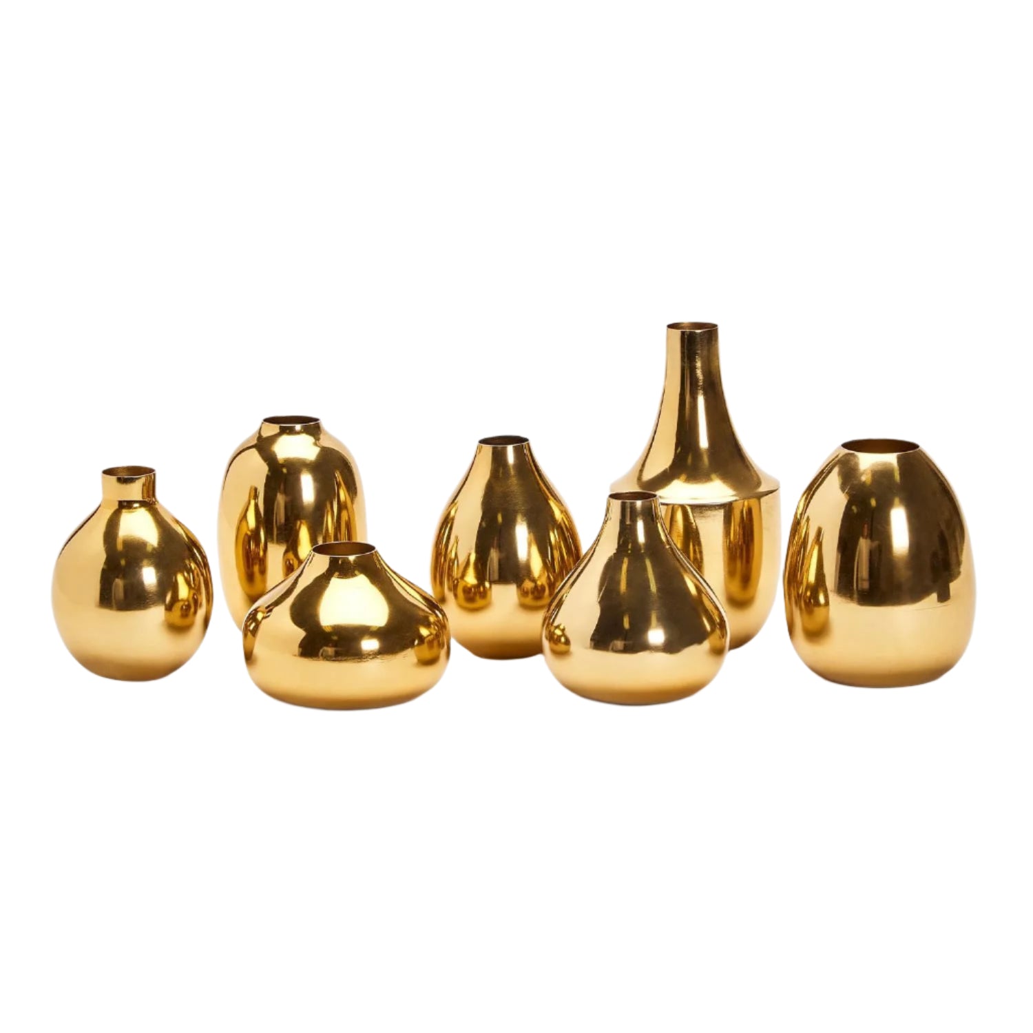 Gold-Plated Nickel Bud Vase Set