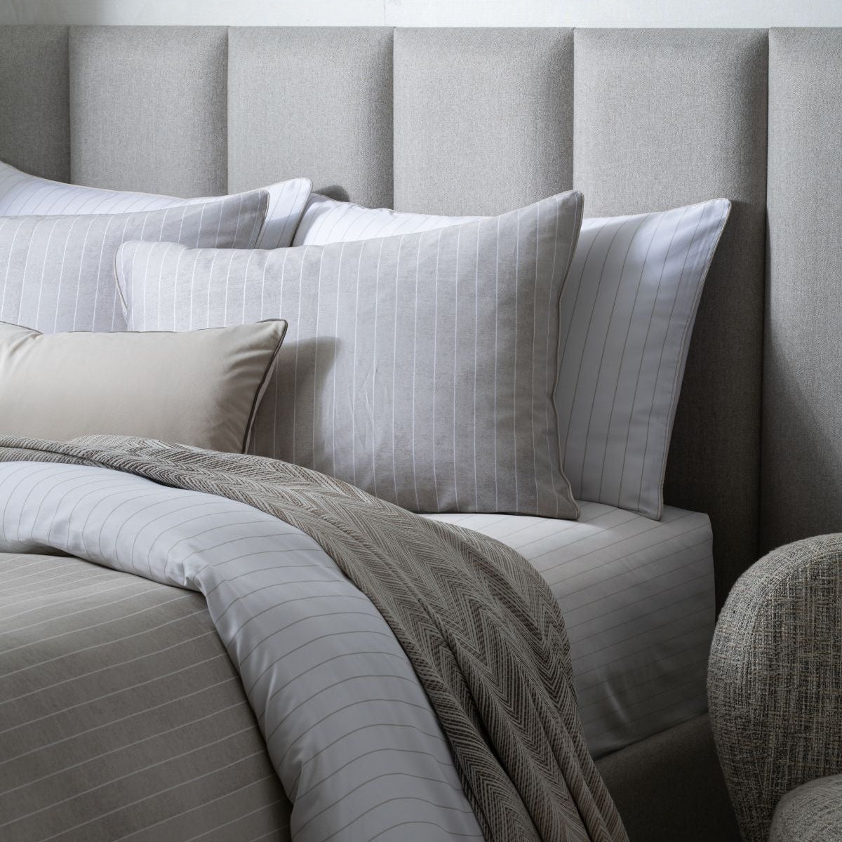 Aura Home Wesley Duvet Set- Taupe