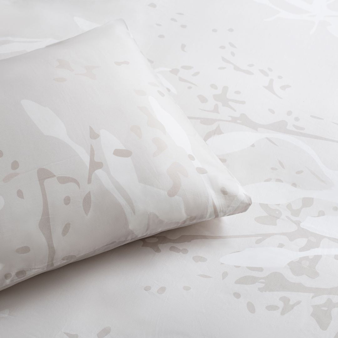 Aura & Belle Sand Mist Branch Duvet Set