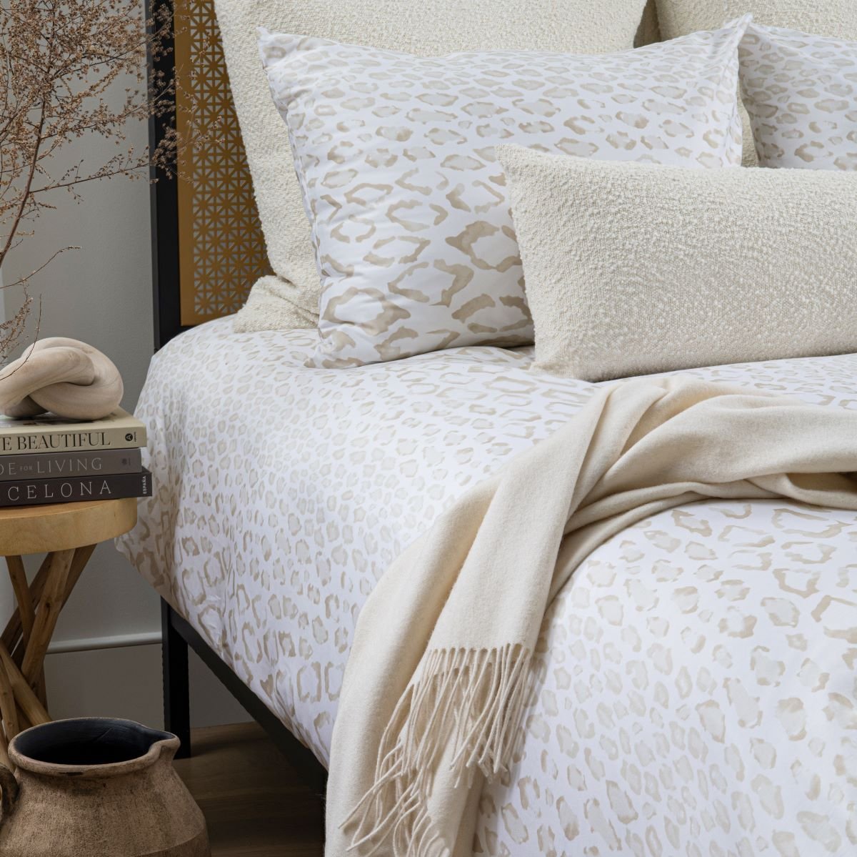 LUXE by A&B Light Beige Safari Couture Duvet Set