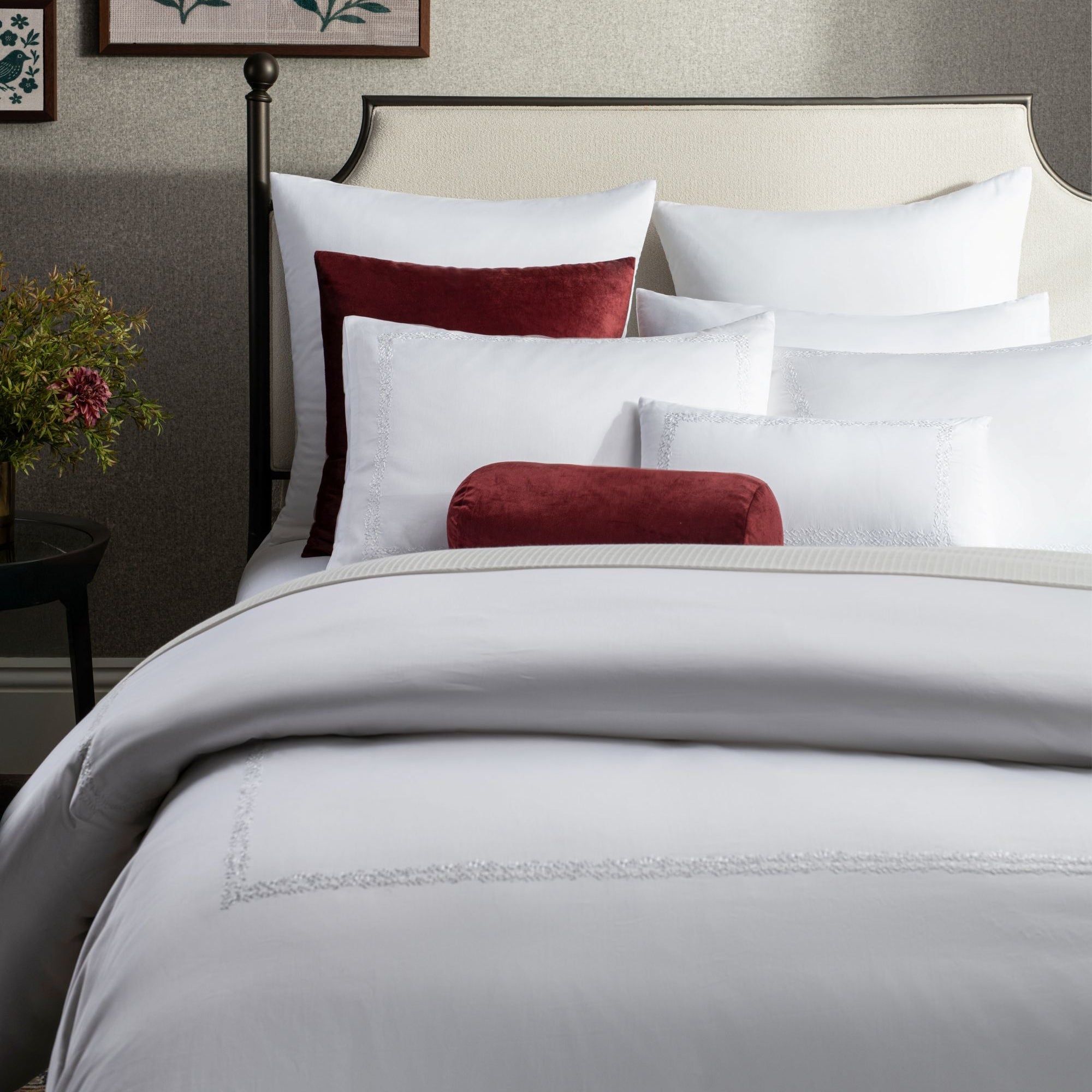 AVA Fine Linen SoHo Duvet Set- White