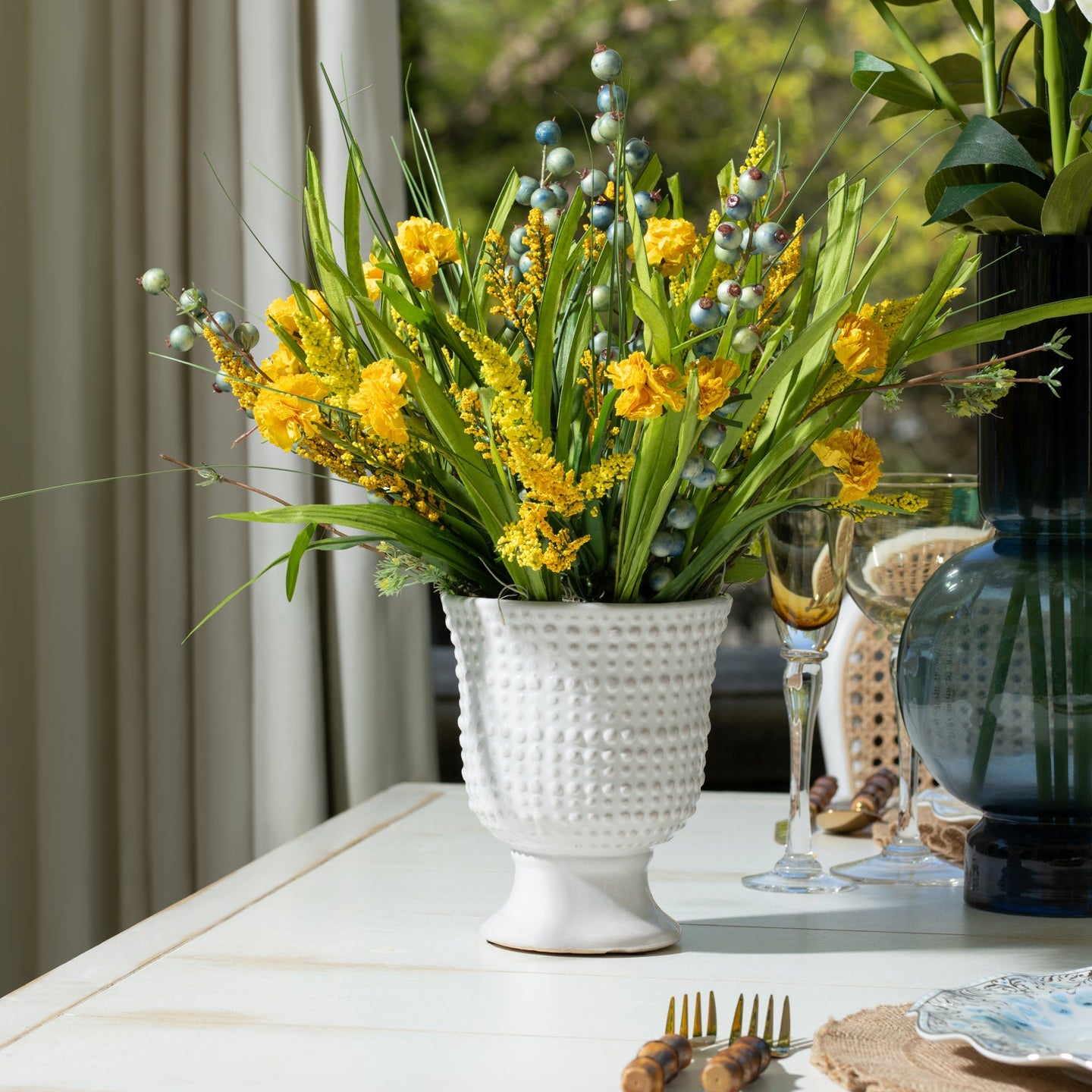 Flaura Wildflower Whimsy in Circle Textured Vase