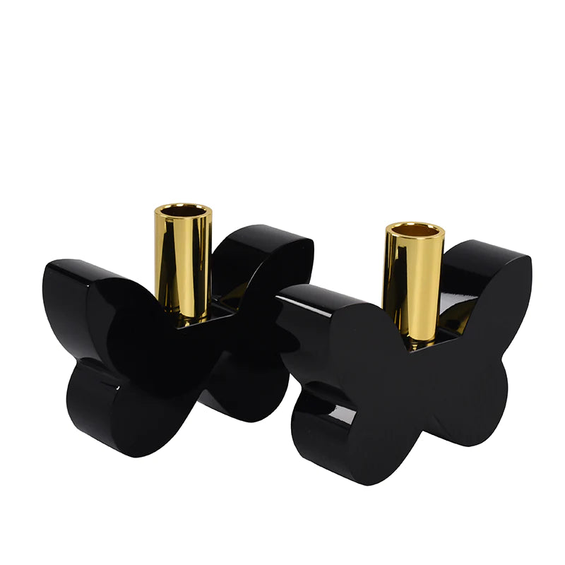 3” Butterfly Pair of Candleholders