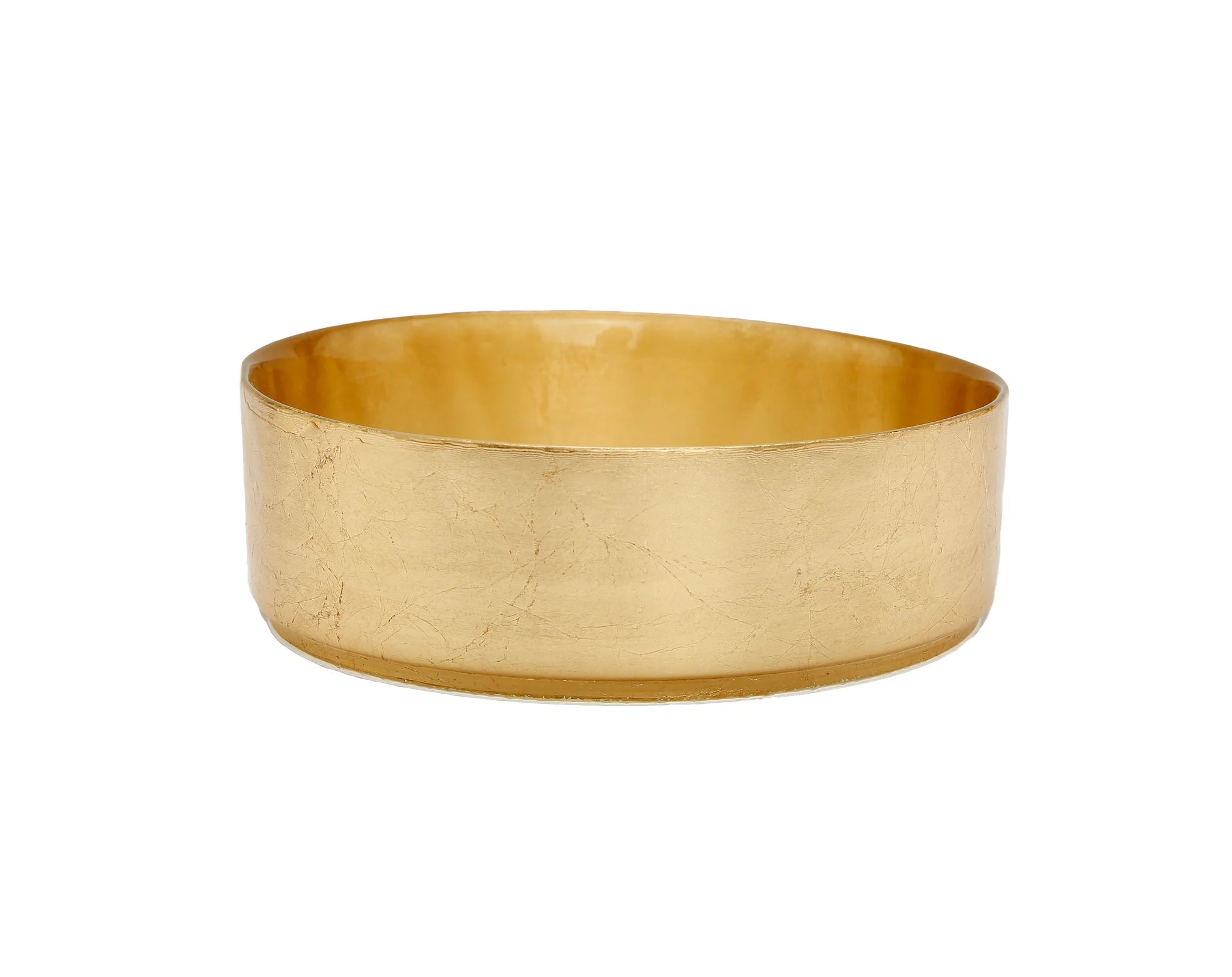 Medium Crystal Glass Bowl with Gold Border