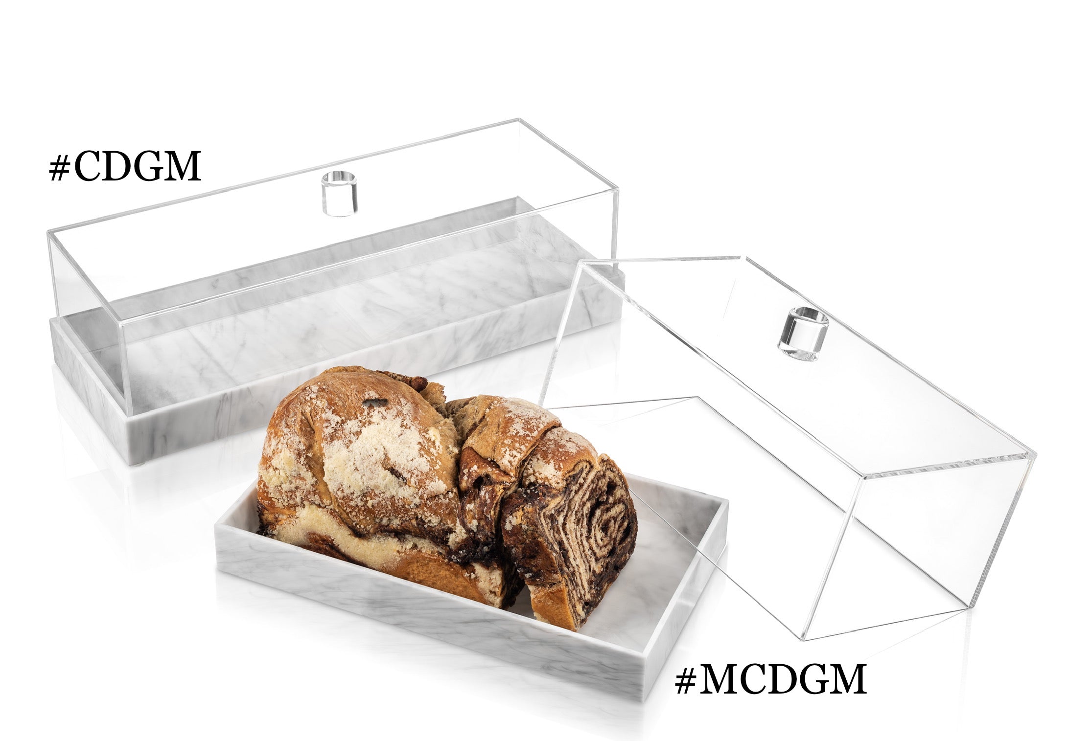 Lucite Marble Cake Box Rectangle Display