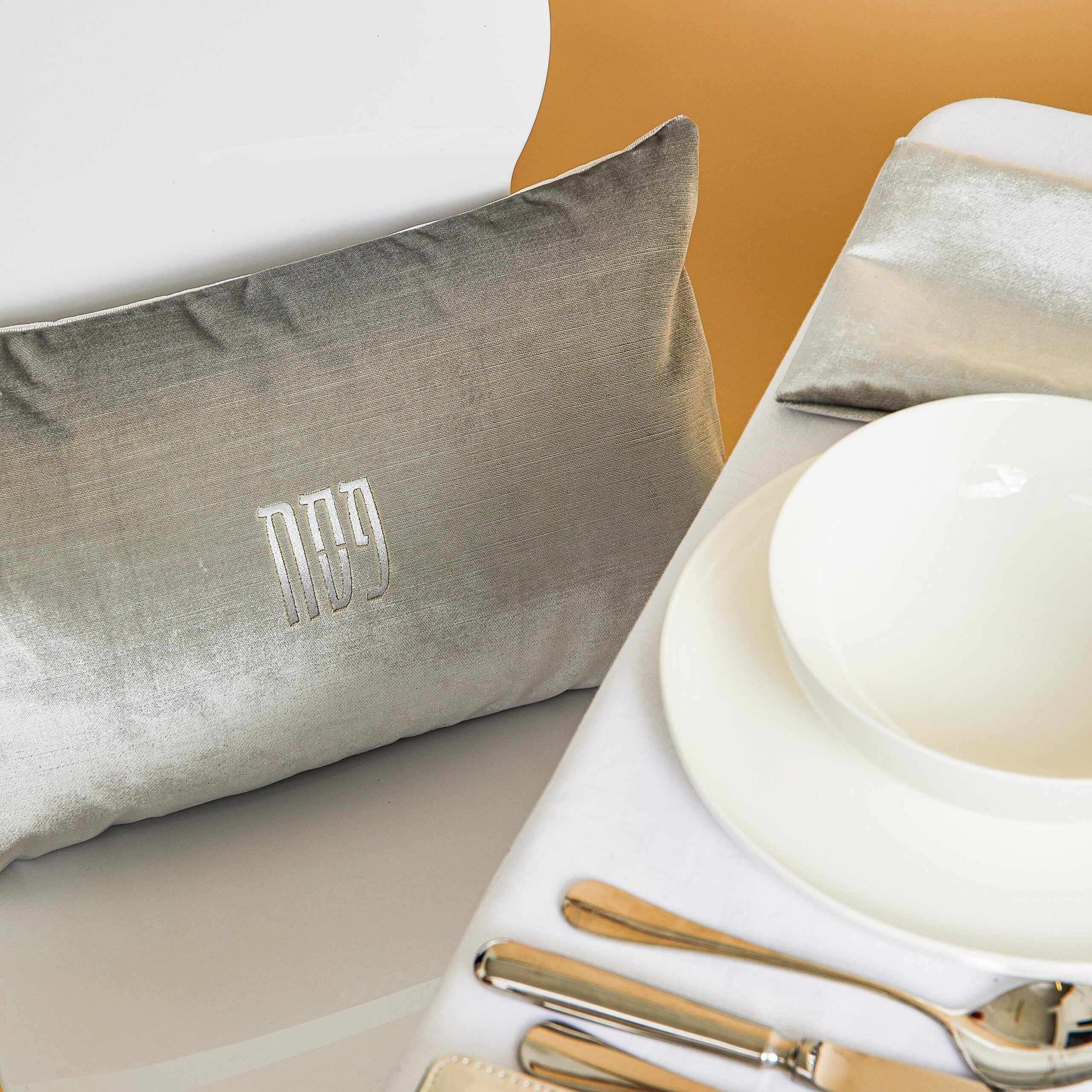 Ben Chaim Silver Leaves Velvet Pesach 3-Piece Set