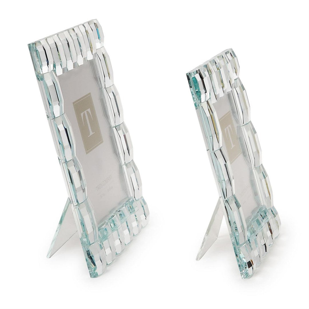 S/2 Faceted Crystal Glass Photo Frame — 4 x 6