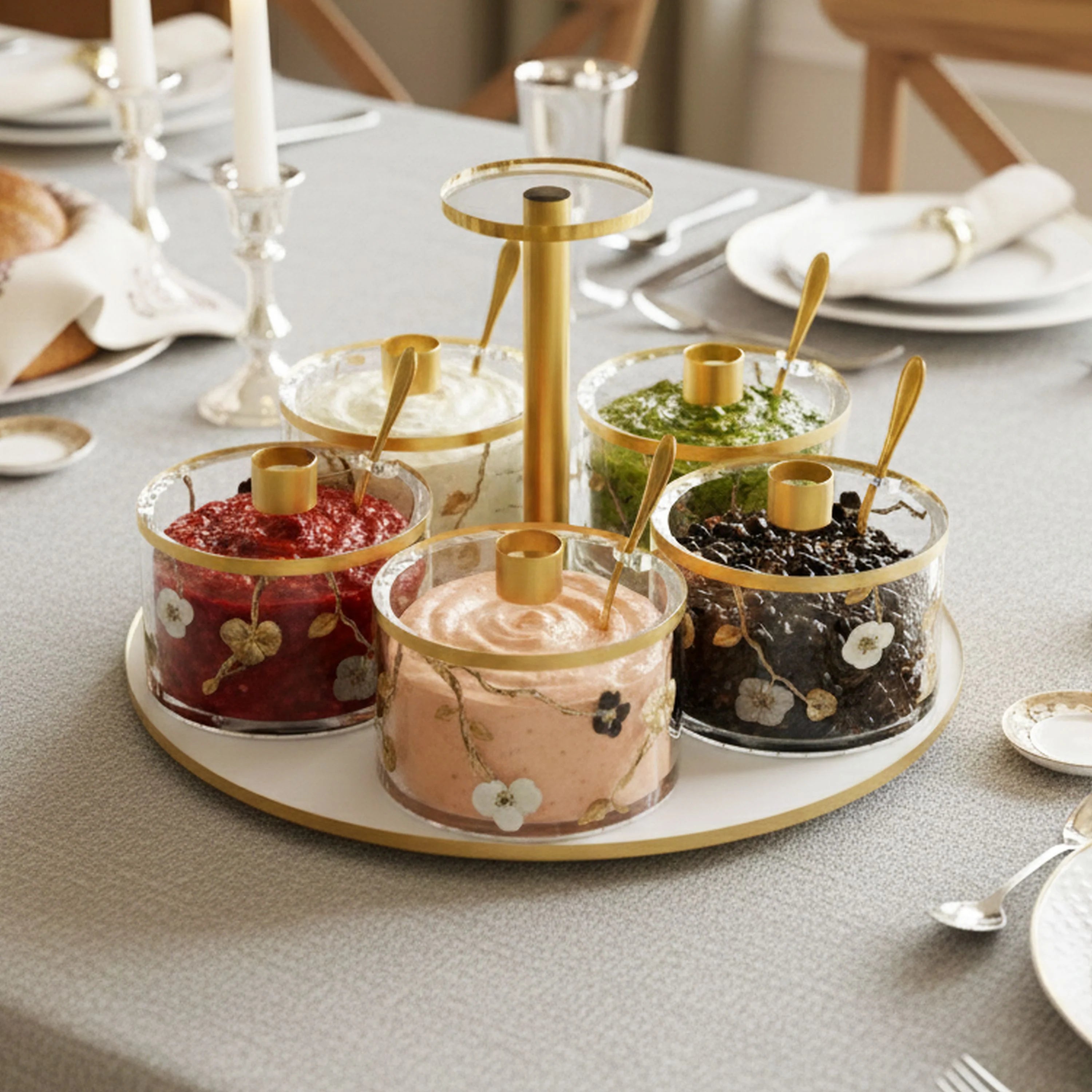 Ornate Garden Swivel 5-Dip Dish