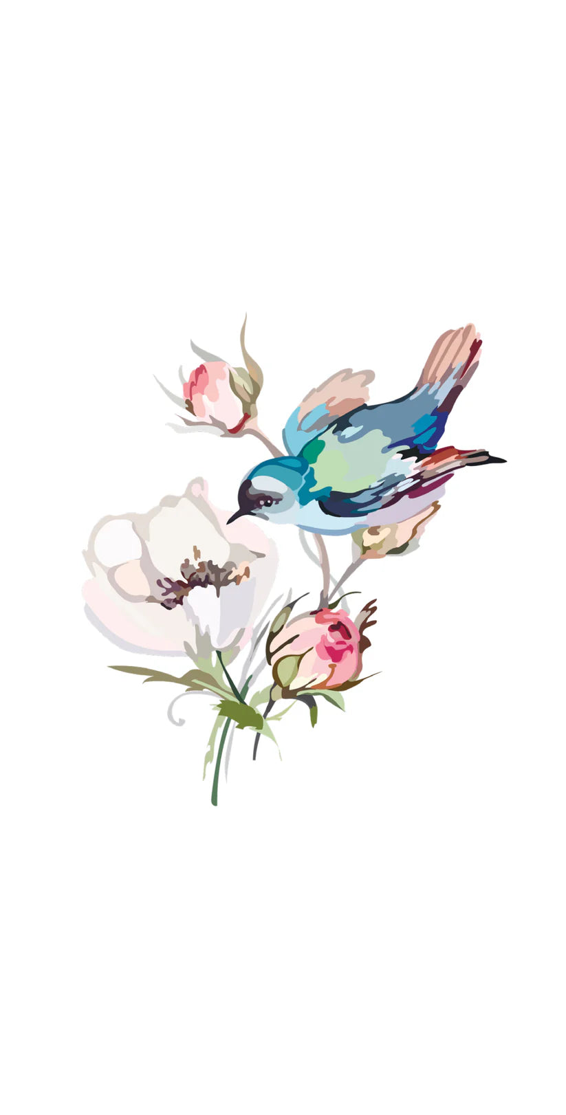 Bird Floral Printed Guest Towel