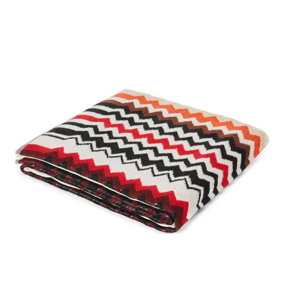 MISSONI  タオルケット　国産　レッド配色　新品未使用 Missoni Best Cotton Hand Towel, Red Multi | Aura Home