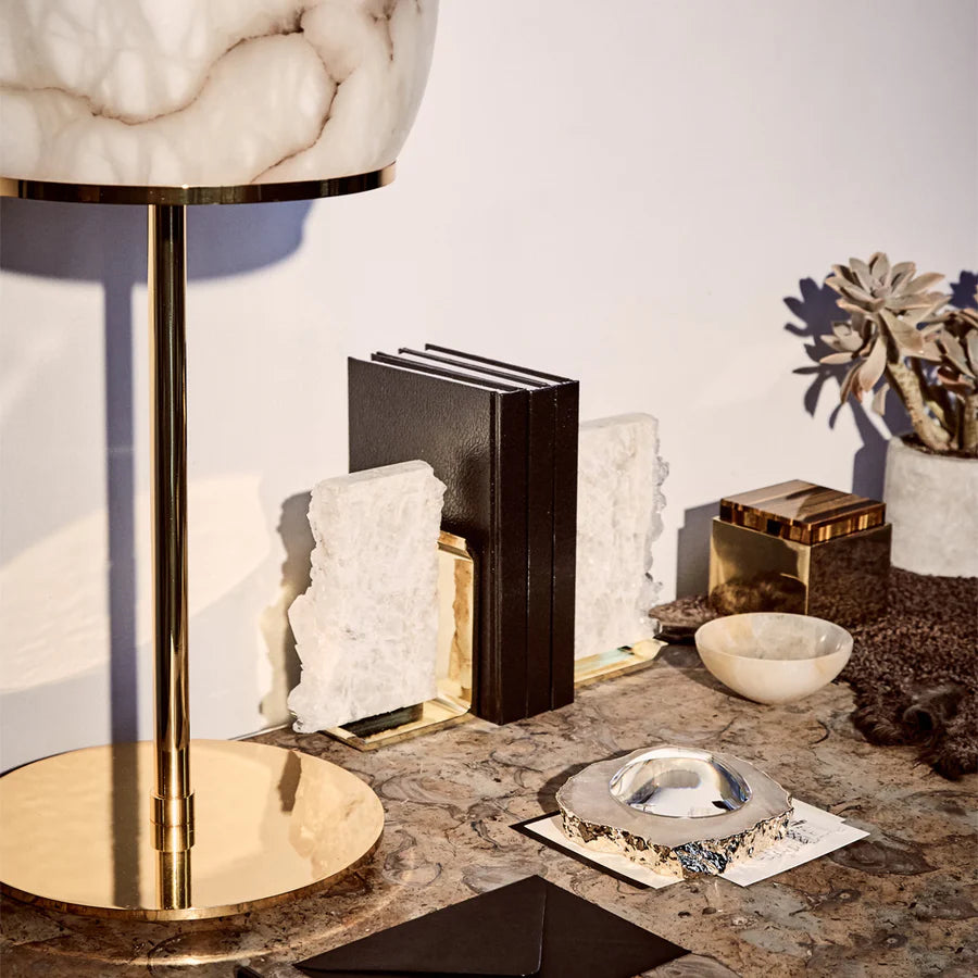 Anna New York Fim Bookends/Crystal Quartz & Silver