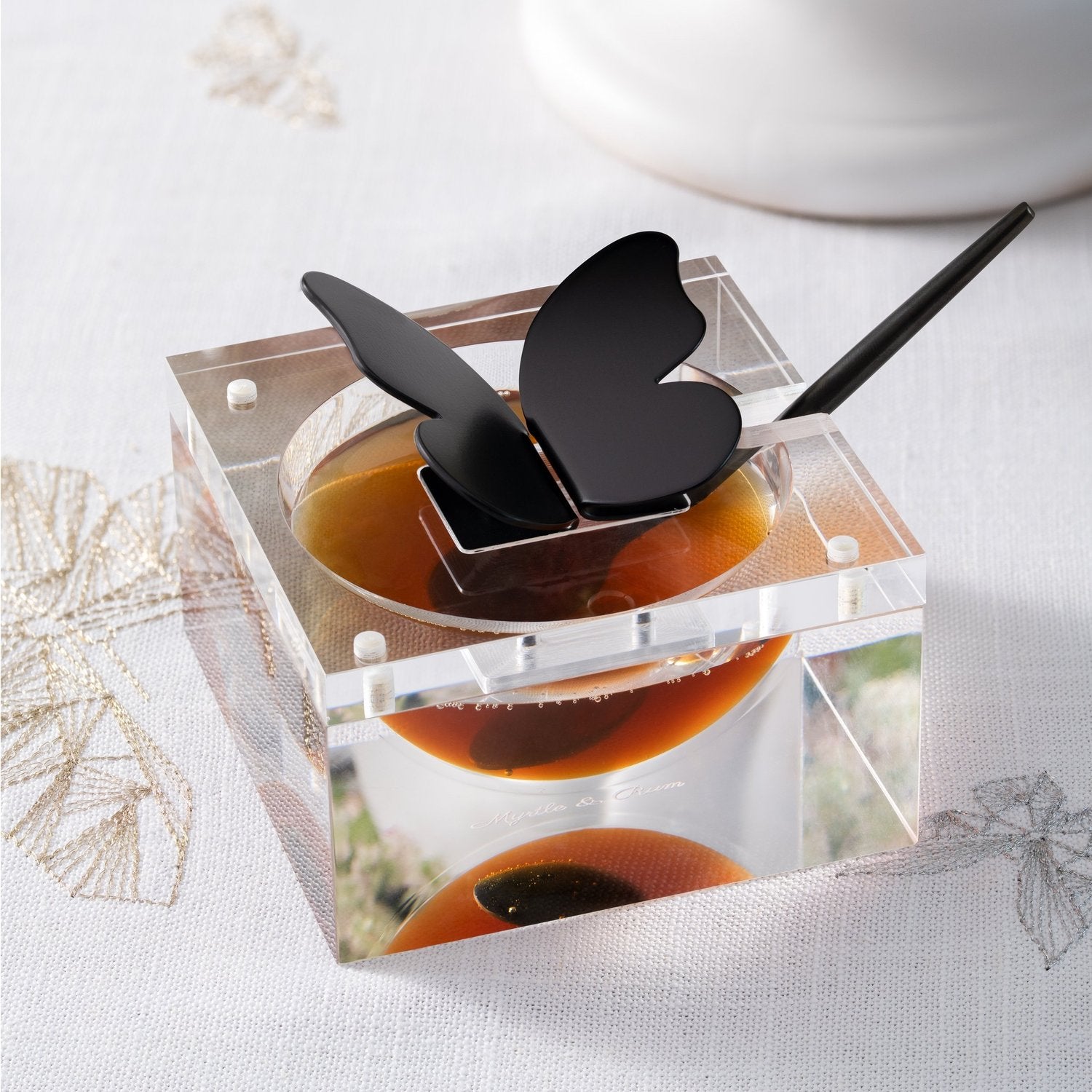Luxe Honey Dish with Butterfly Knob
