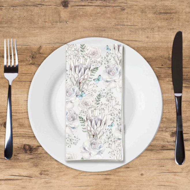Winter Plush Floral Printed Guest Towel