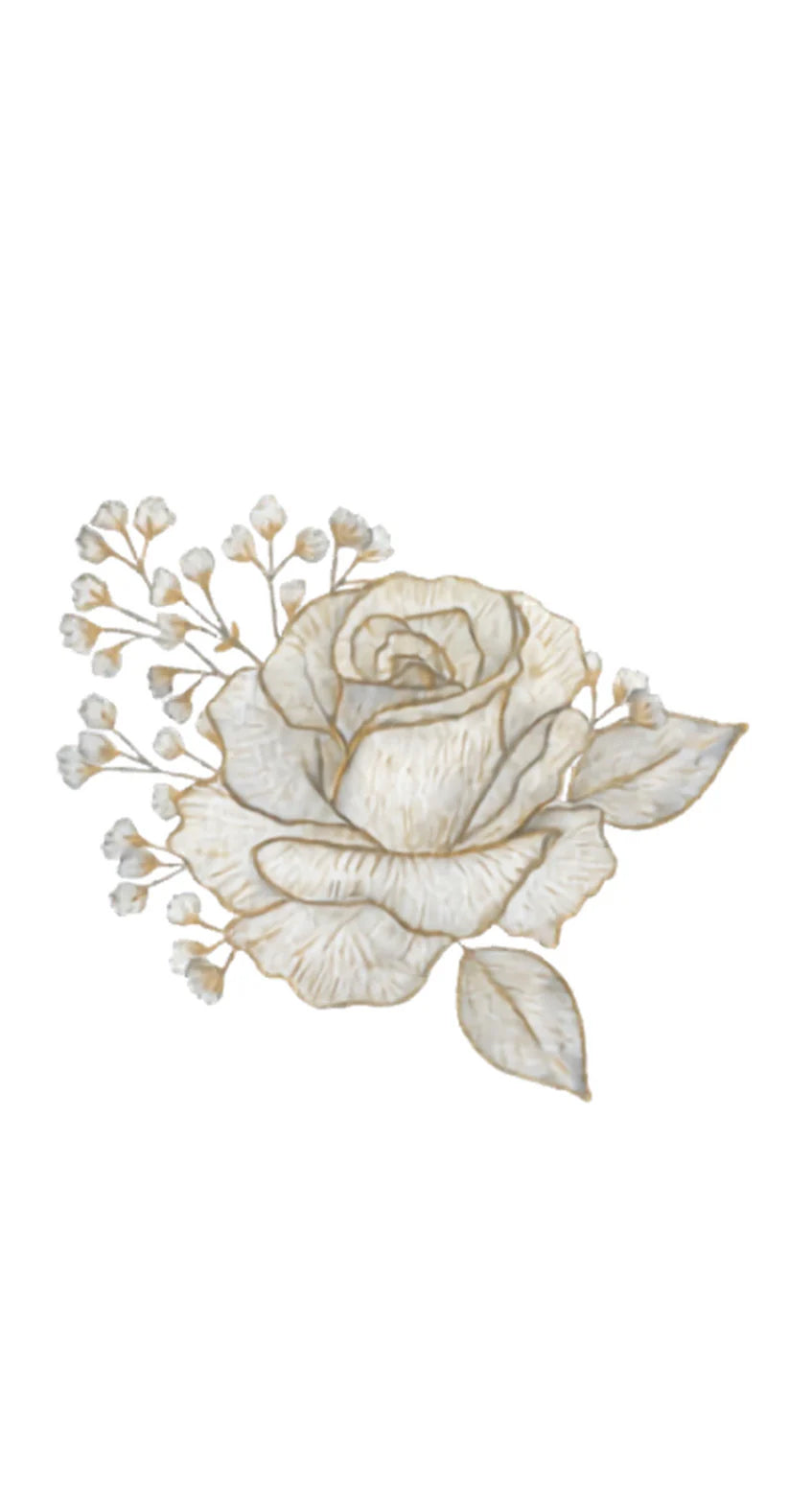 Golden Garden Rose Printed Guest Towel