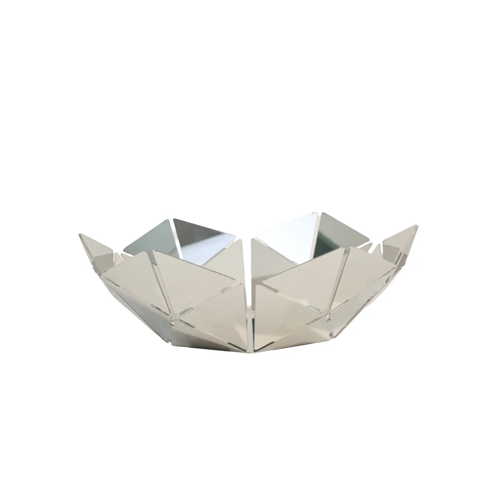 Sleek Geometric Stainless Steel Bowl
