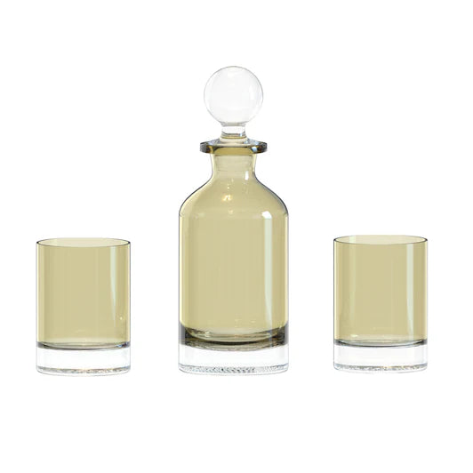 BT Shalom stained glass decanter and cups set