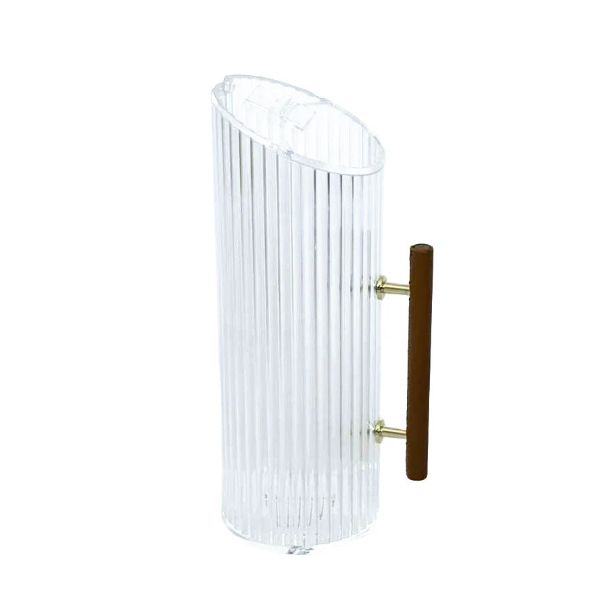 Corrugated Lucite Pitcher with Leatherette Handle