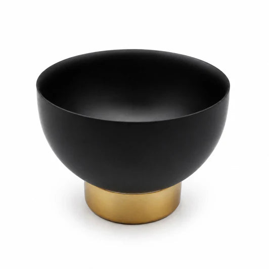 Matte Black Stainless Steel Pedestal Small Salad Bowl